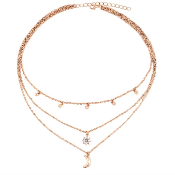 🌙 New✨Boho Layered Moon Necklace - Picture 2 of 4